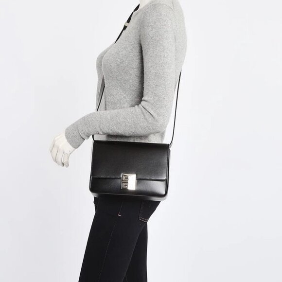 Givenchy Black Smooth Leather 4G Crossbody Bag - Picture 2 of 12